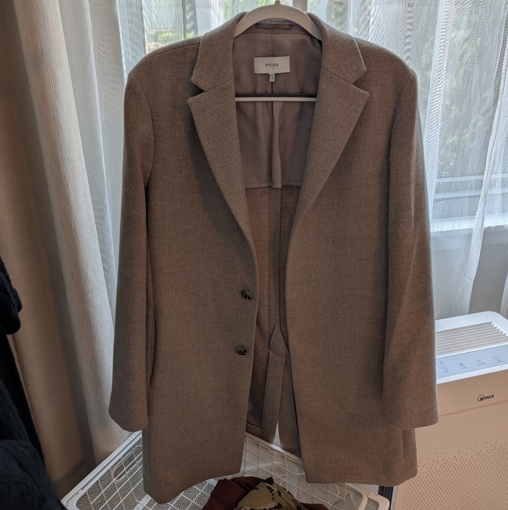 Reiss Beige Blazer Tailored Wool-Blend